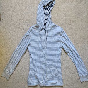 Striped Full-Zip Hoodie, lightweight, Medium